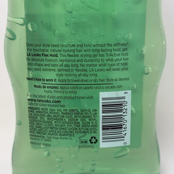 2 x LA Looks Flex Hold Styling Gel Level 8, All Types Alcohol Free 20 Oz New - Picture 7 of 7
